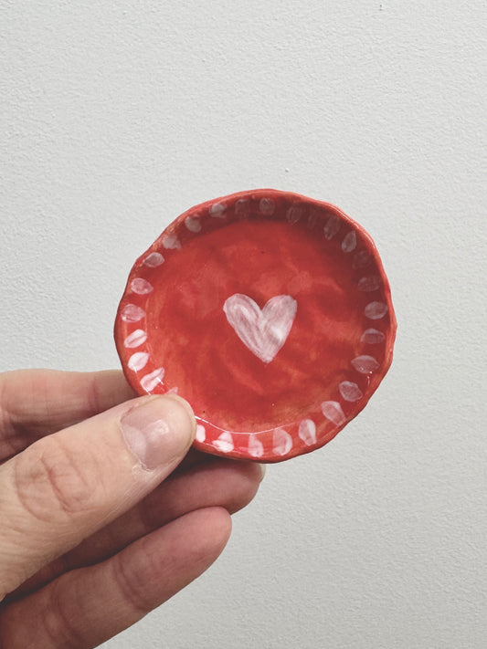 Handbuilt Ceramic Trinket Dish - Small Heart