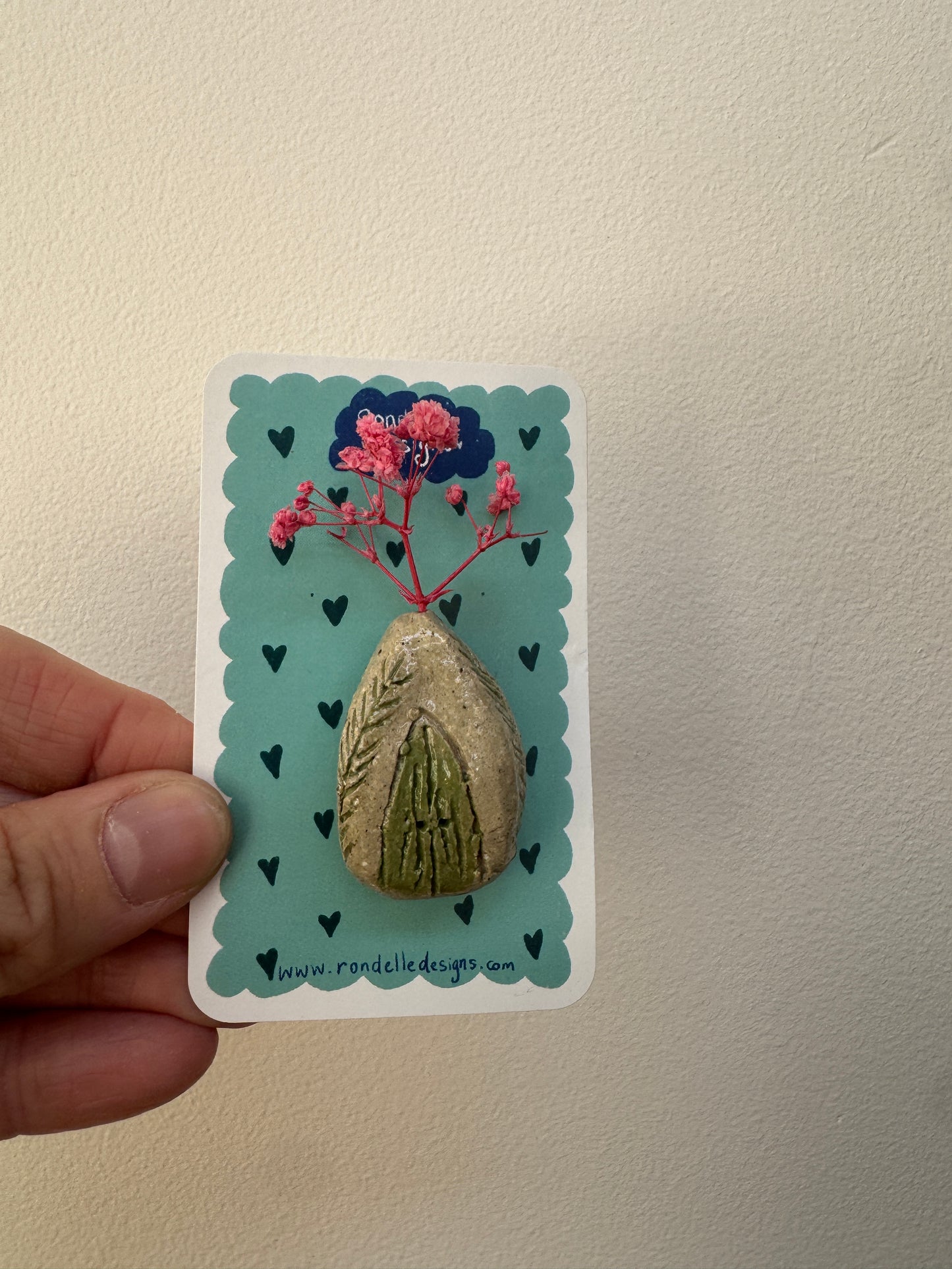 Ceramic Fairy House Brooch