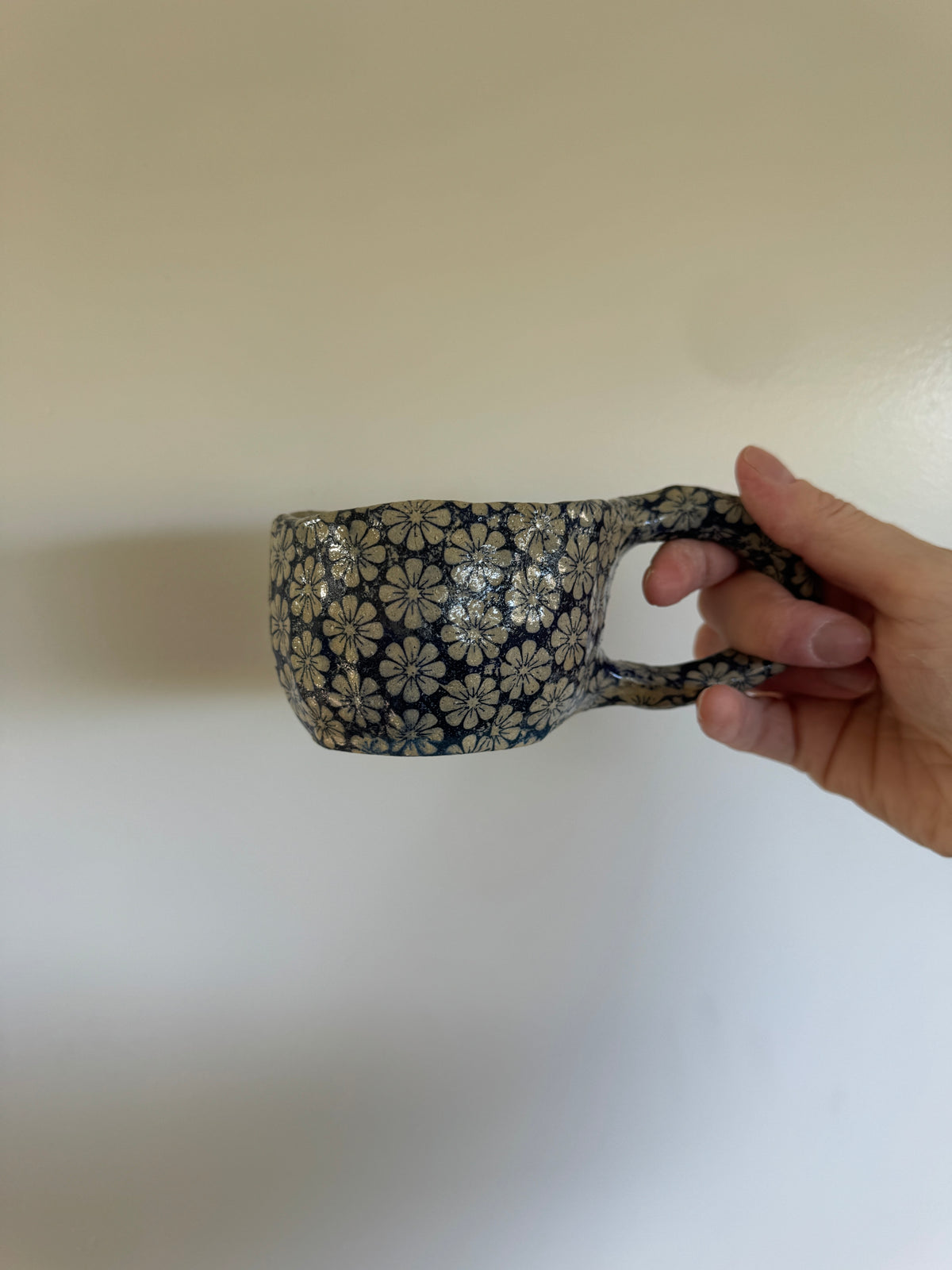 Handbuilt Ceramic Mug - Blue Florals