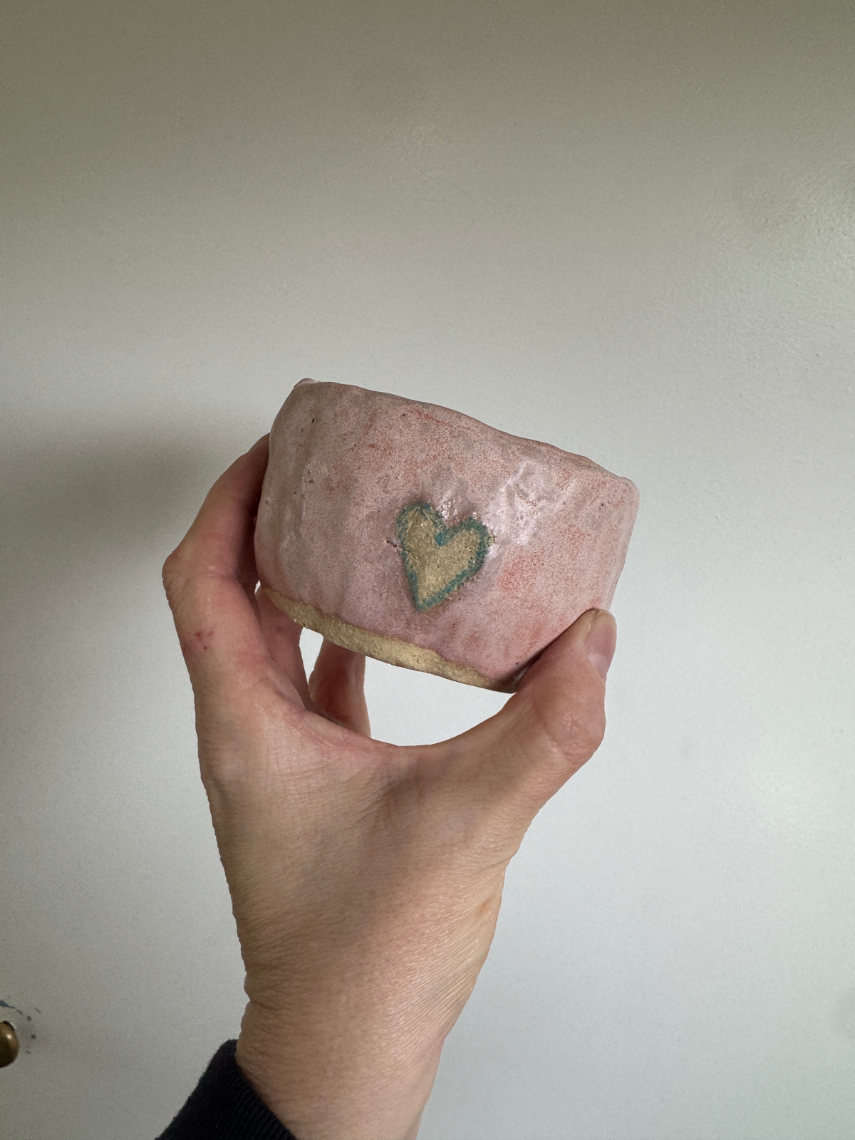 Handbuilt Ceramic Mug - Pink Hearts