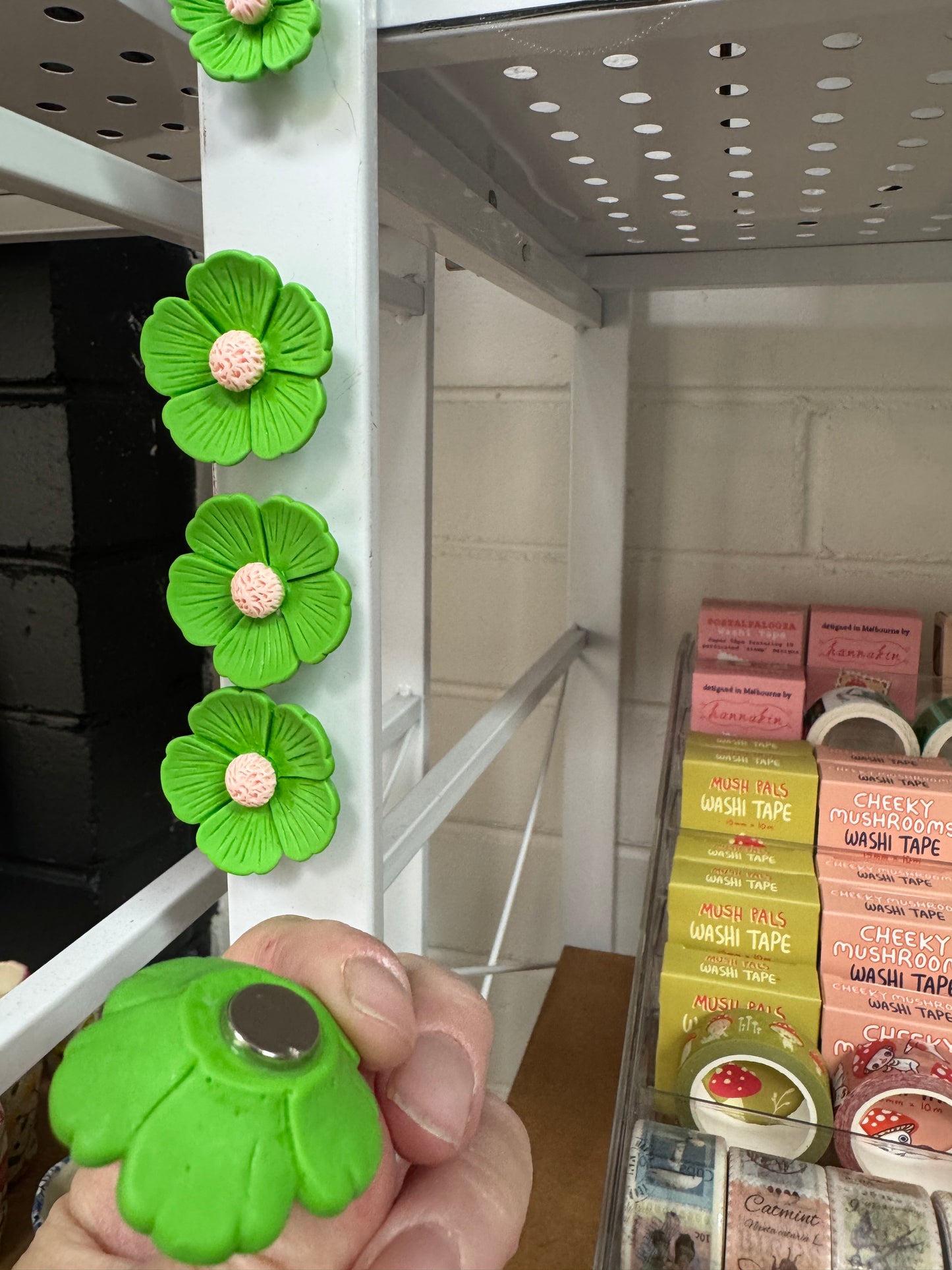 Green Flower Magnet
