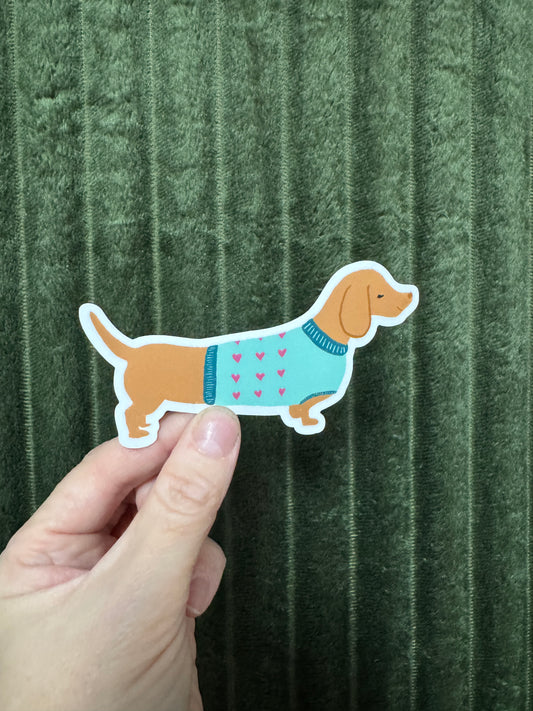 Daschund Dog Waterproof Vinyl Sticker
