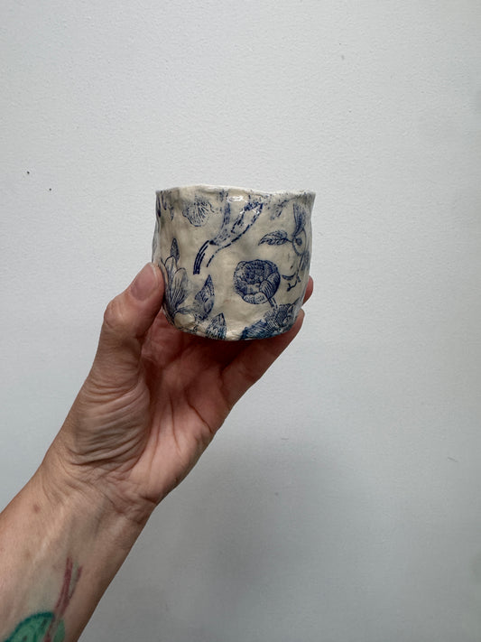 Blue Florals Ceramic Vessel No.3