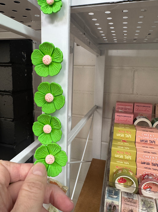 Green Flower Magnet