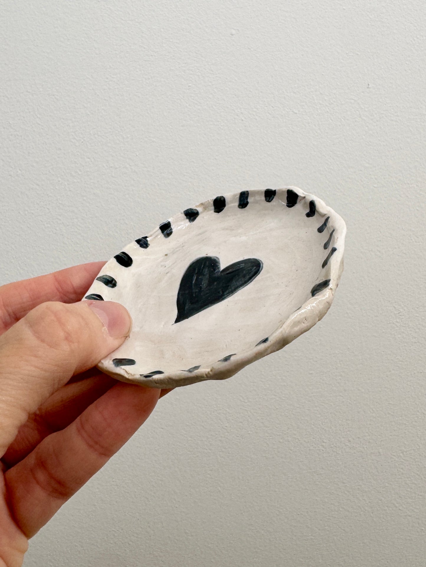 Handbuilt Ceramic Trinket Dish - Blue Heart