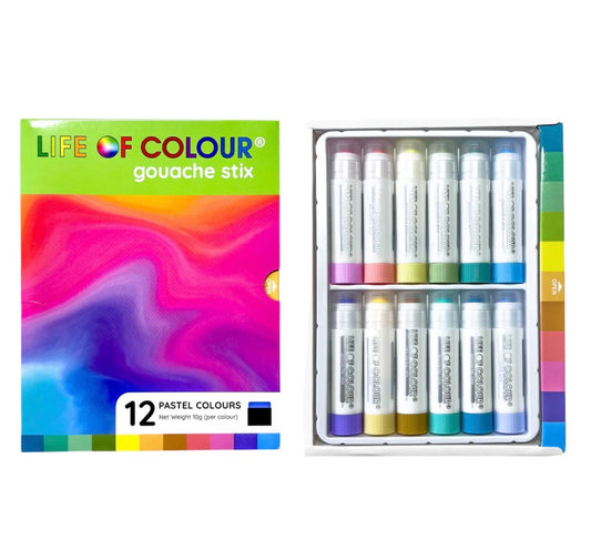 Gouache Paint Stix - Set of 12 Pastel Colours