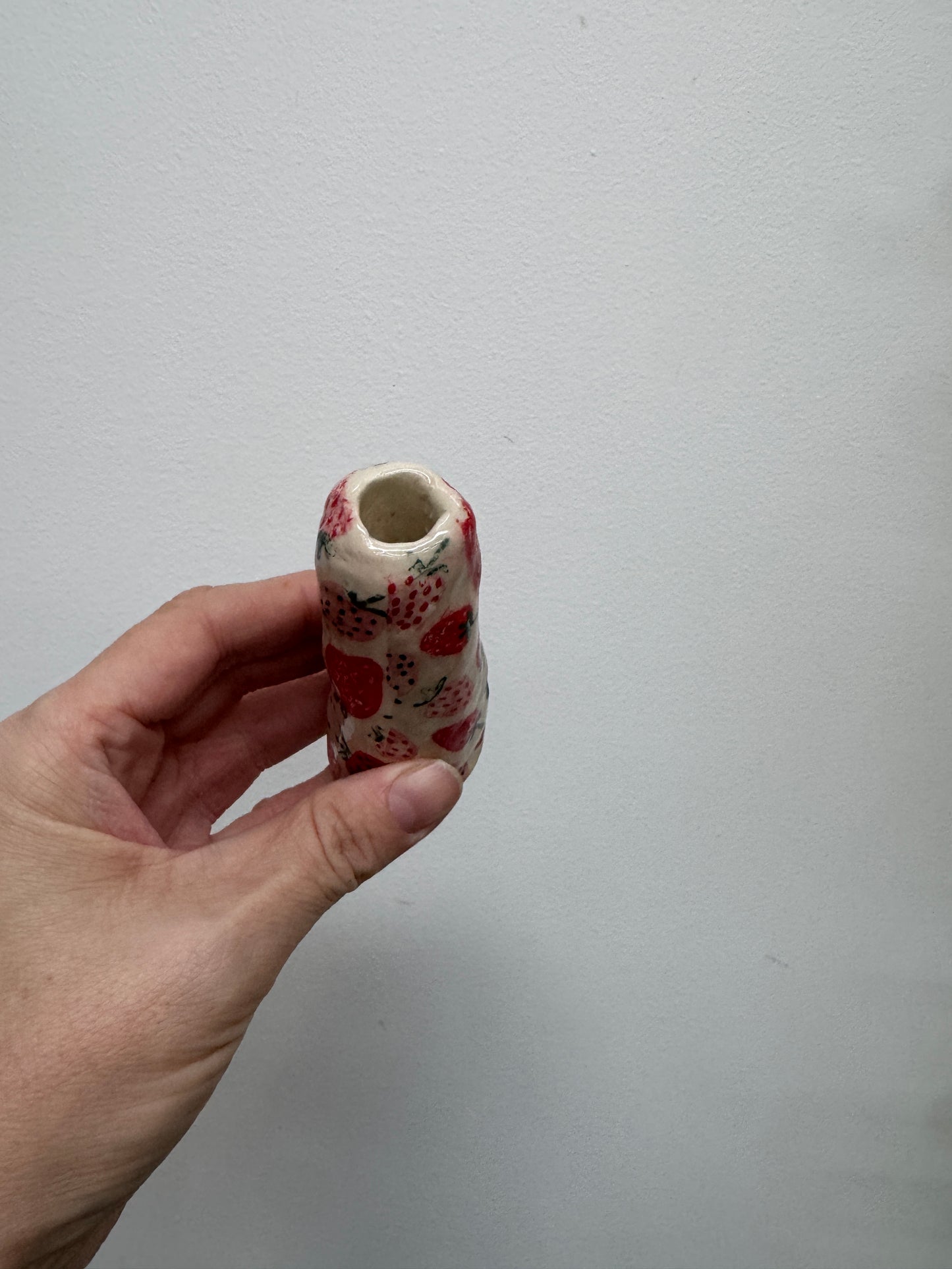 Chunky Strawberries Ceramic Vase No.1