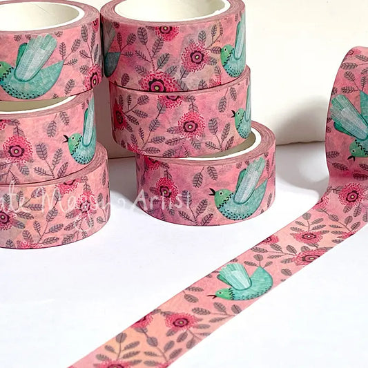 Kate Mason Washi Tape - Bird Shabby Floral Nest