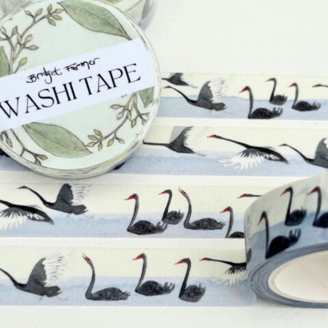 Black Swan (15mm) Washi Tape by Bridget Farmer