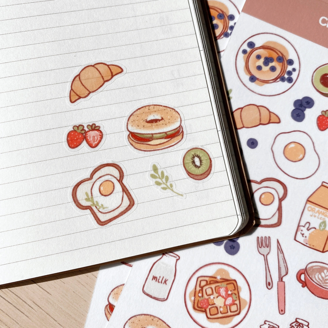 Cherry Rabbit Breakfast Sticker Sheet No.034