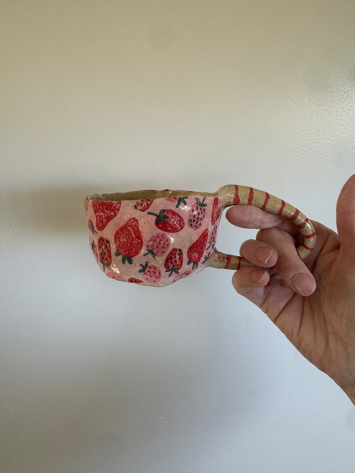 Handbuilt Ceramic Mug - Strawberries #1