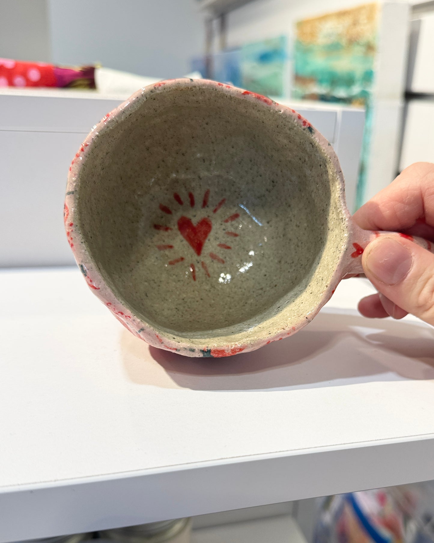 *Strawberry Love – One of a Kind Handbuilt Ceramic Mug