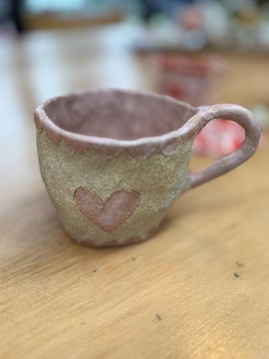 Heart Mug – One of a Kind Handbuilt Ceramic Mug