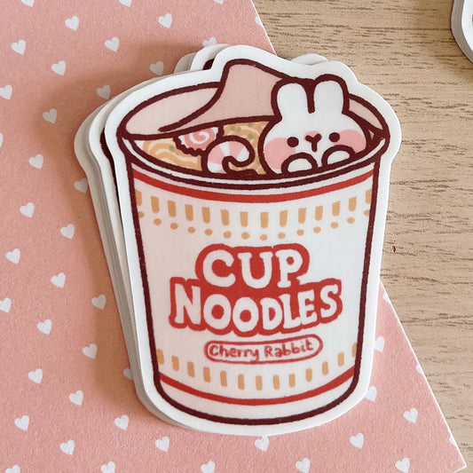 Cherry Rabbit Cup Noodle Sticker