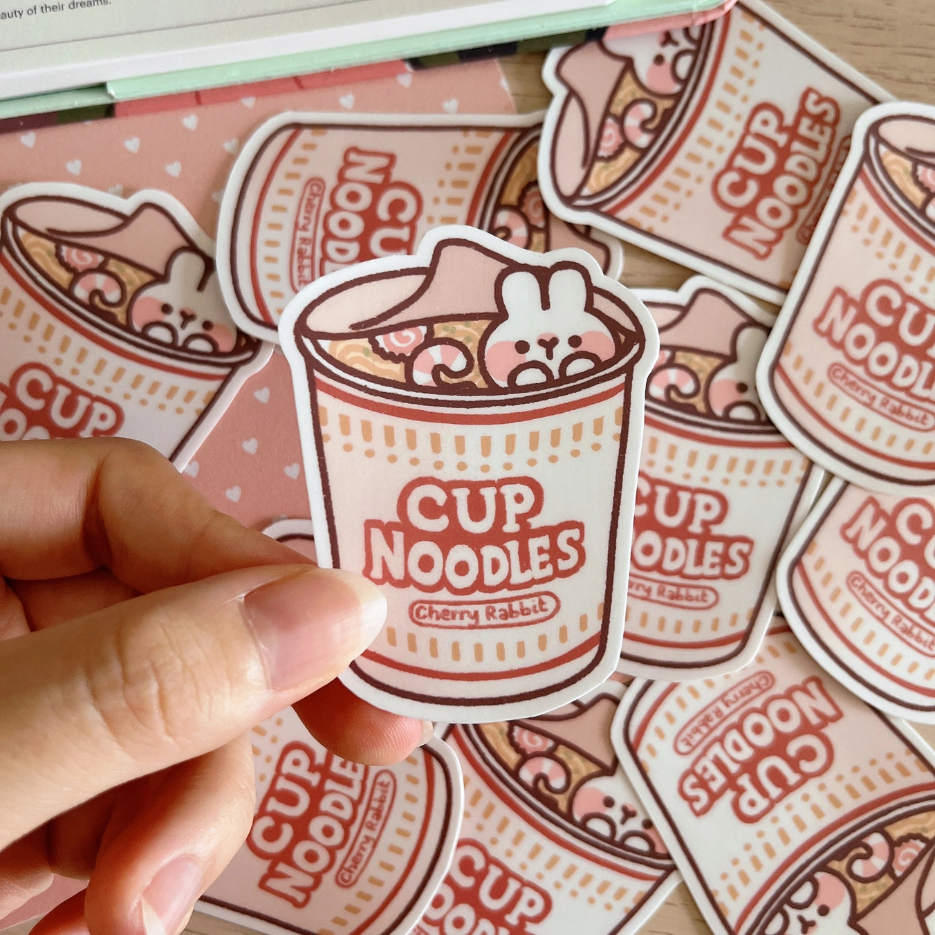 Cherry Rabbit Cup Noodle Sticker