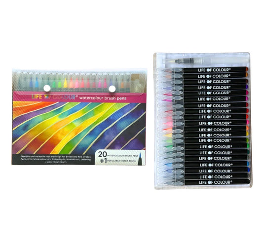 Watercolour Brush Pens - Set of 20