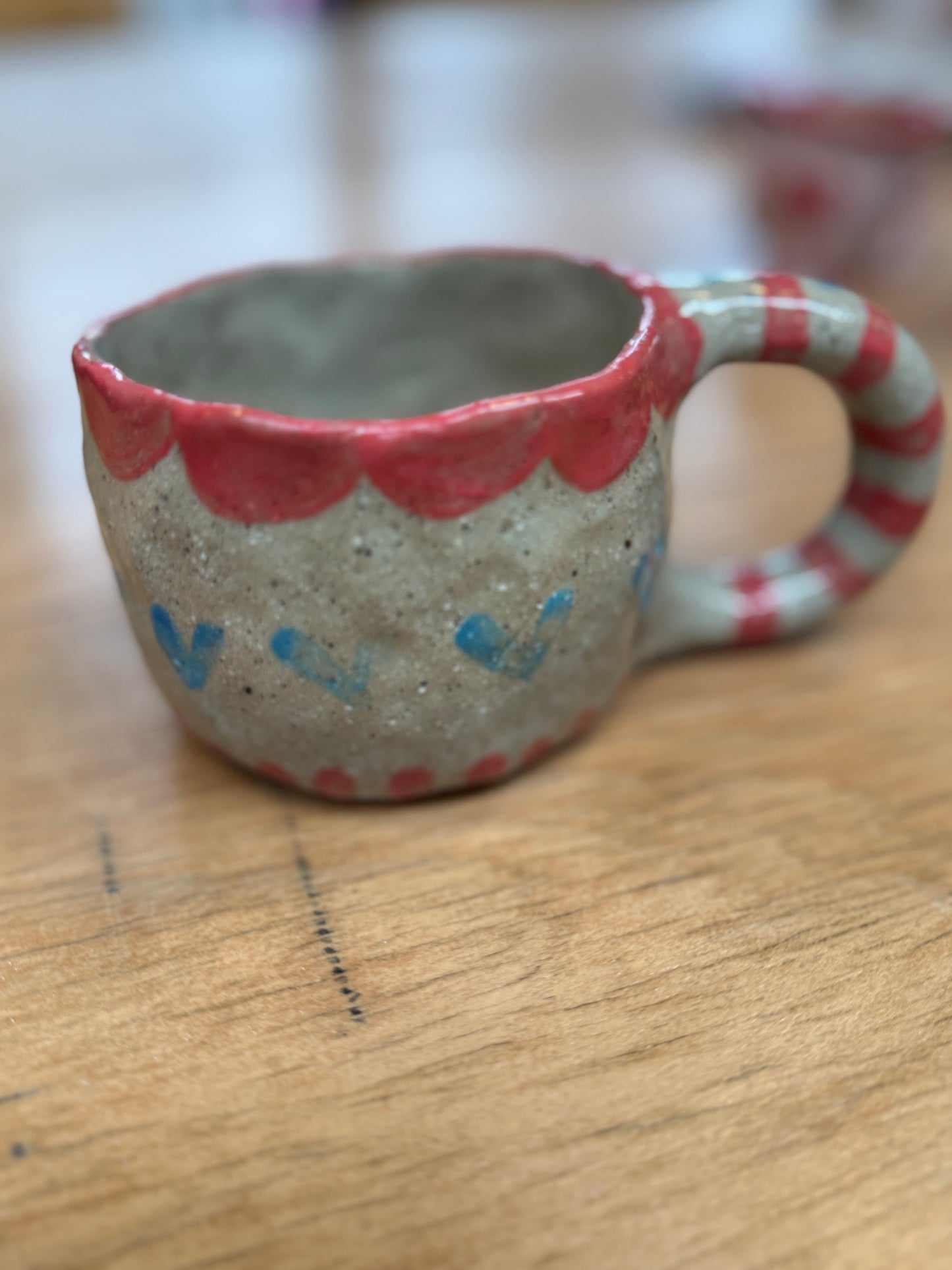 Scallop Heart Mug – One of a Kind Handbuilt Ceramic Mug