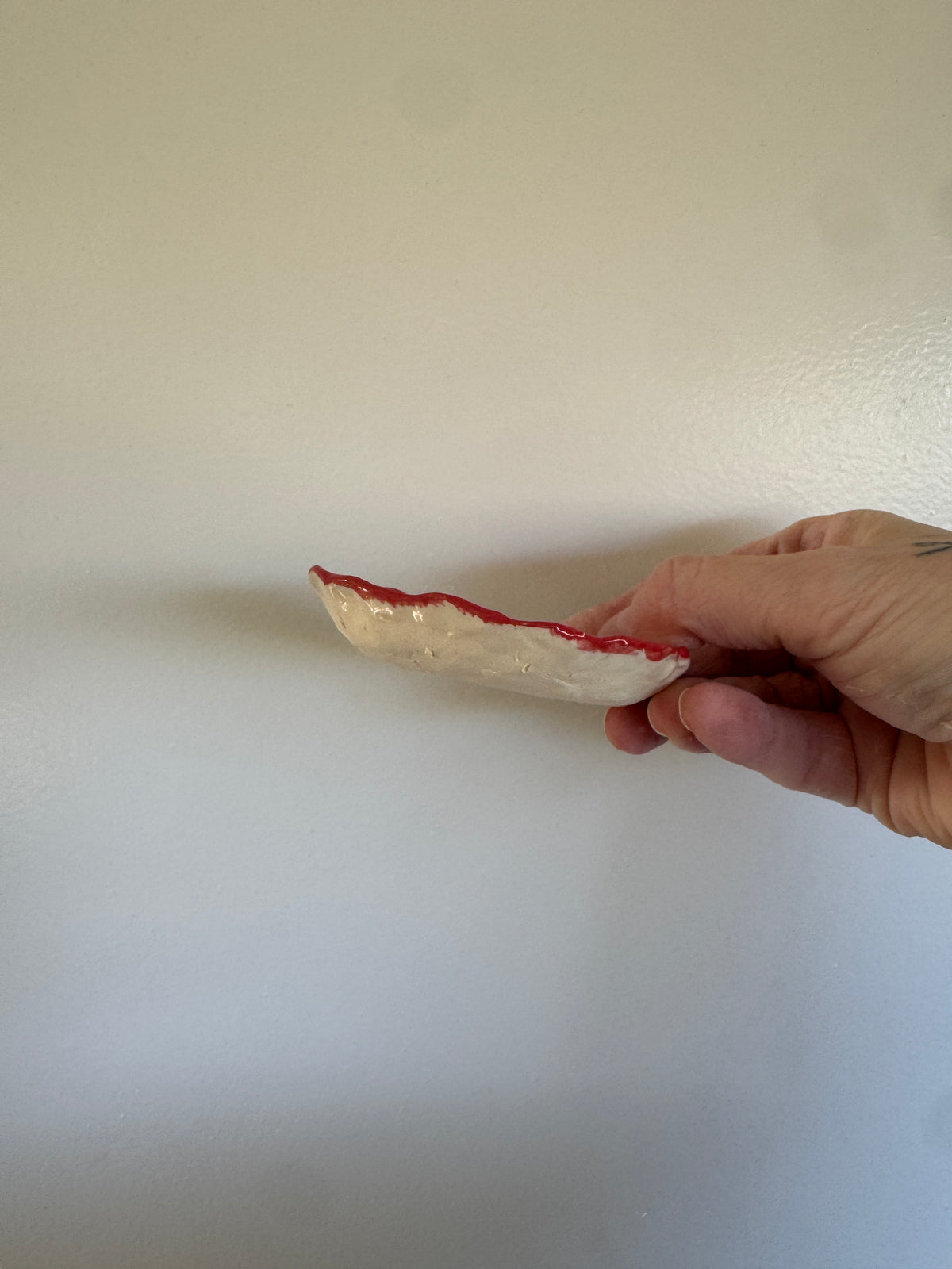 Handbuilt Ceramic Trinket Dish - Pink & Red Dots