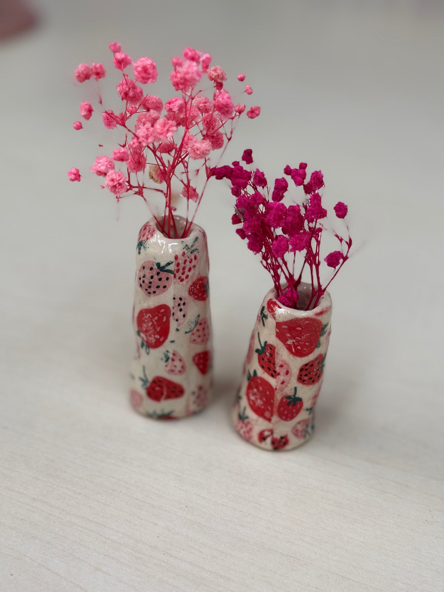 Chunky Strawberries Ceramic Vase No.1