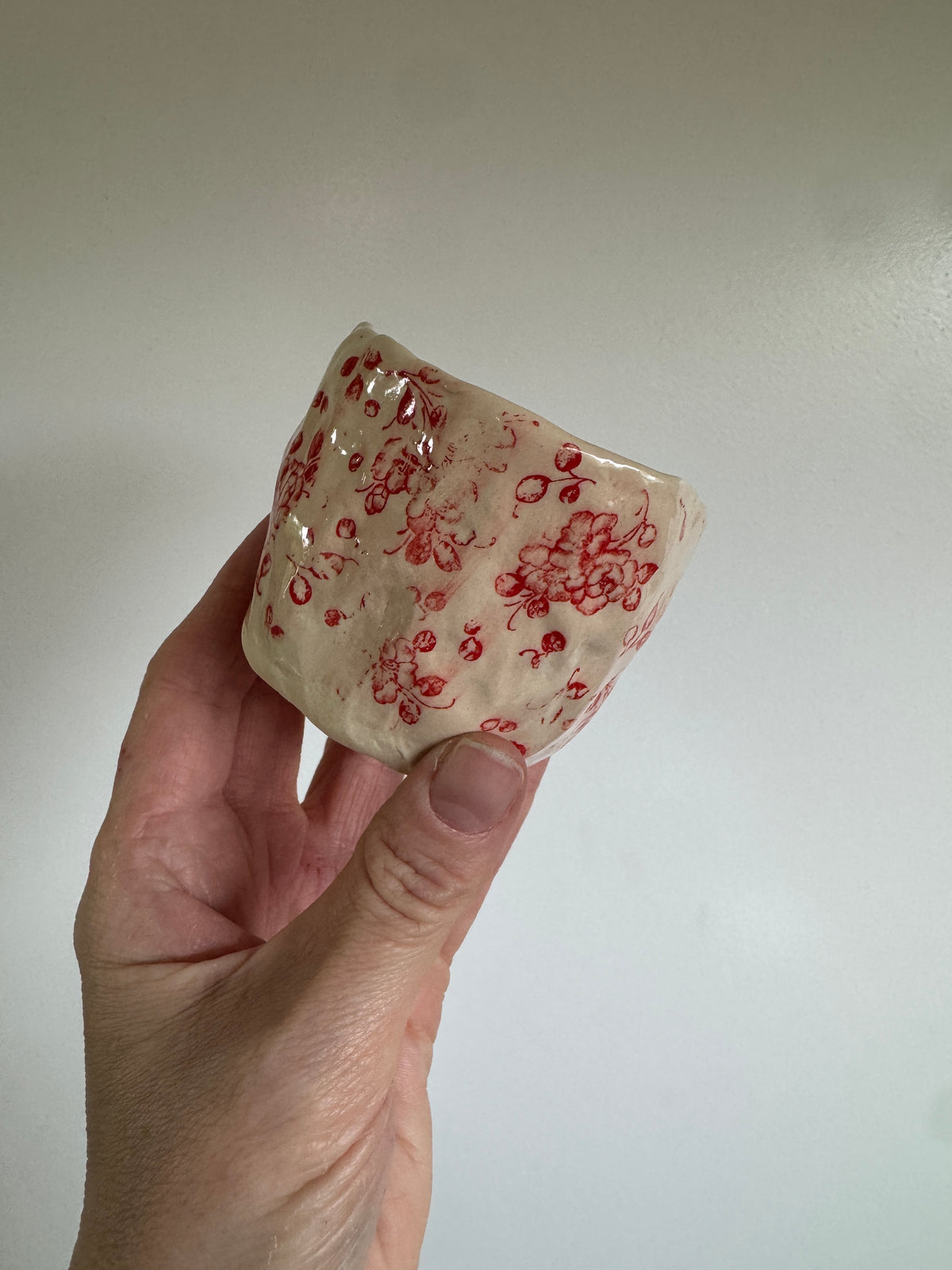 Ceramics - Espresso Mug - Red Florals