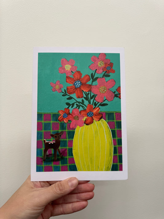 Art Print - A5 Floral Folklore No. 1 (with Animal)