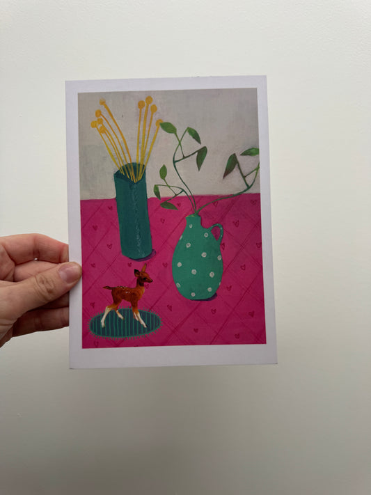 Art Print - A5 Floral Folklore No. 2 (with Animal)