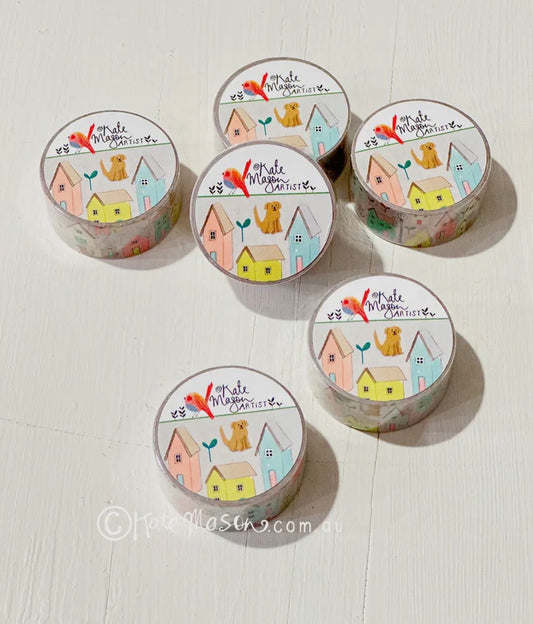 Kate Mason Washi Tape - House Bikes Dogs