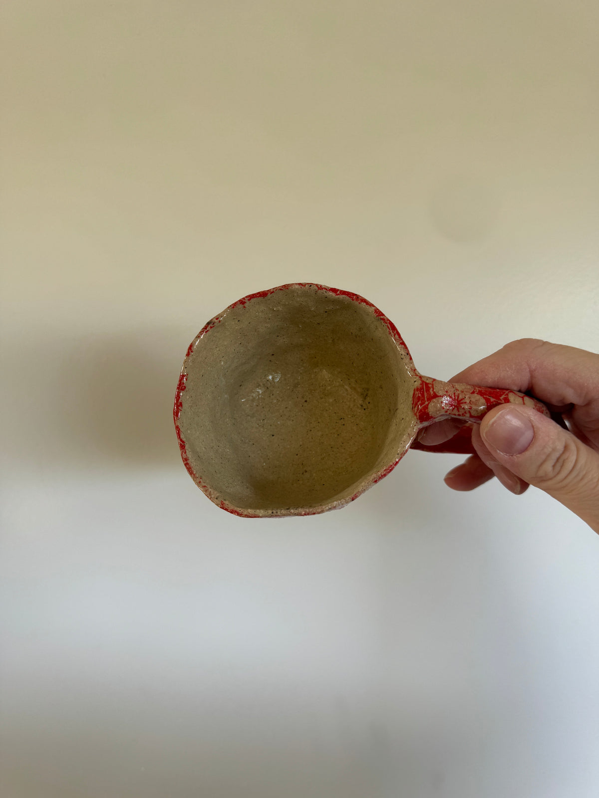 Handbuilt Ceramic Mug - Red Florals