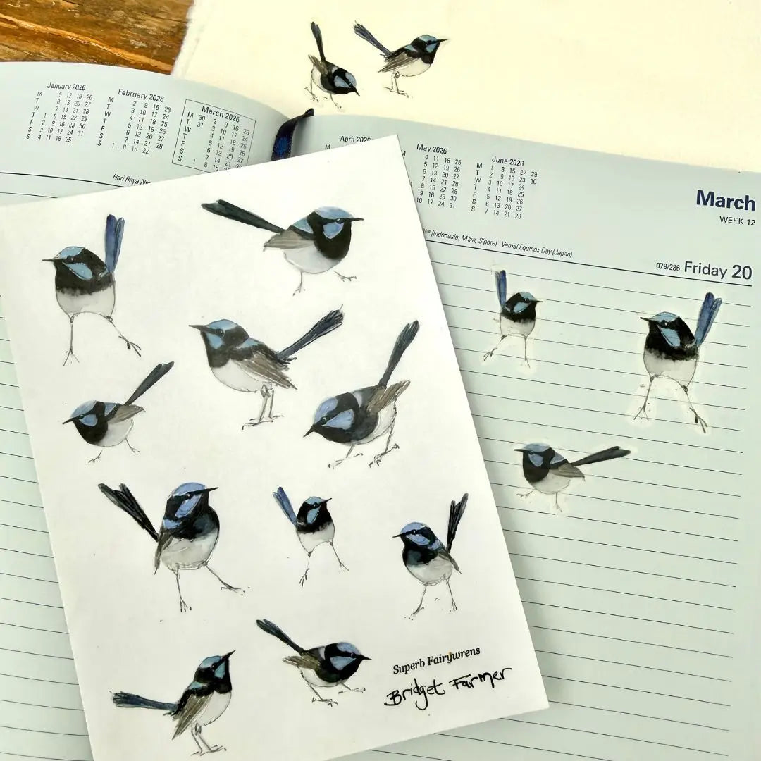 Bridget Farmer A6 Sticker Sheet - Fairywren