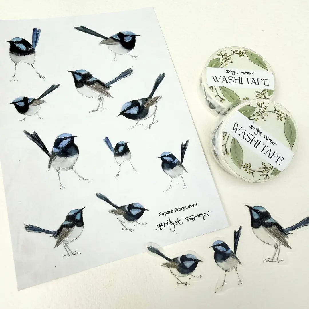 Bridget Farmer A6 Sticker Sheet - Fairywren
