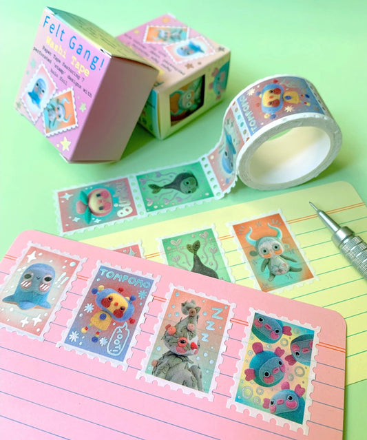 Hannakin Washi Tape - Felt Gang - Holographic Stamp Washi Tape