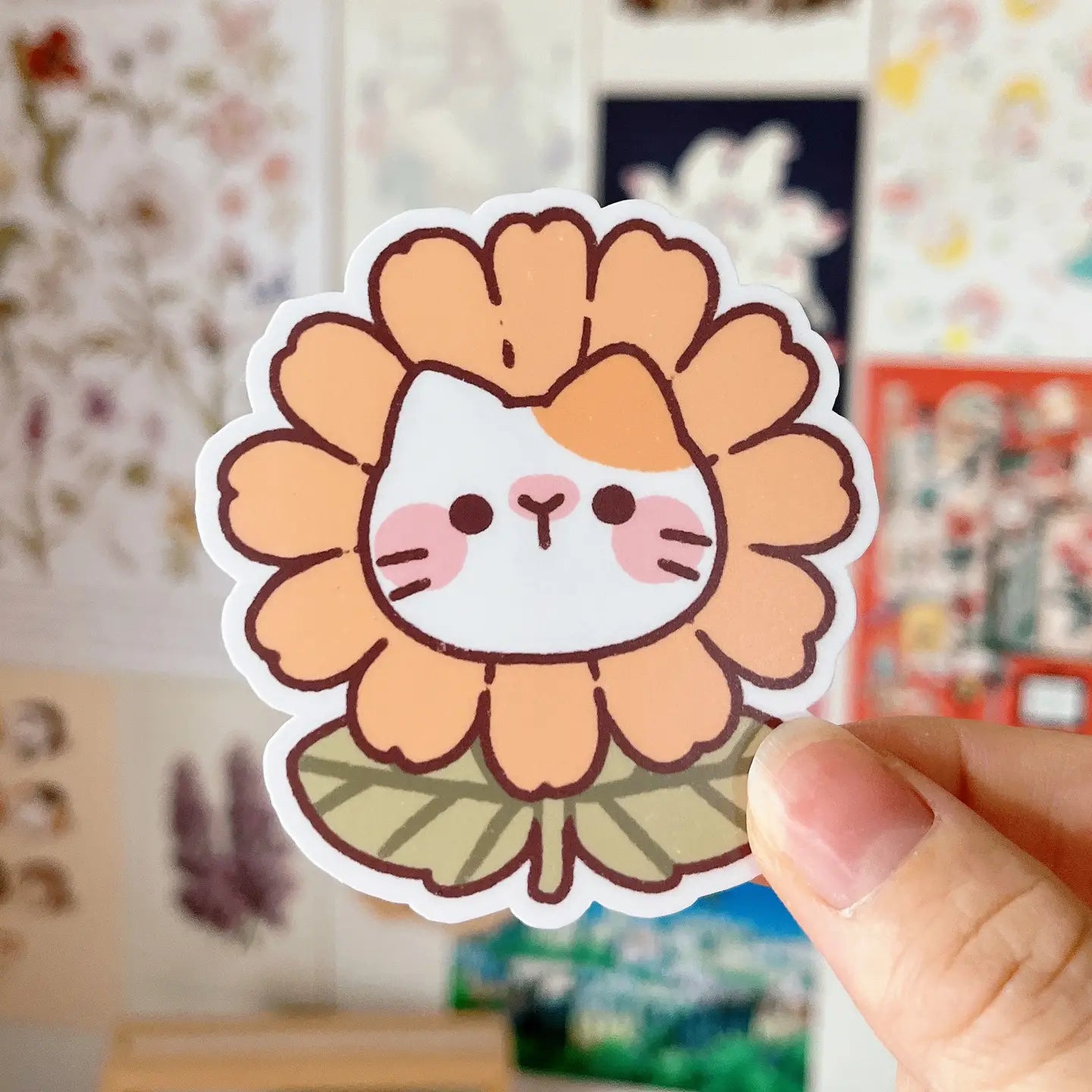 Cherry Rabbit Flower Cat Sticker