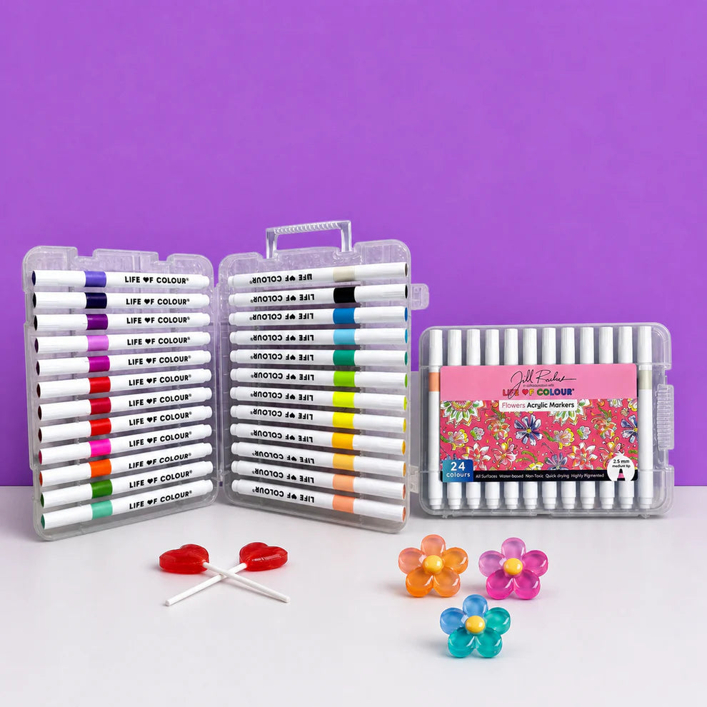 Acrylic Markers 'Flowers' - Set of 24 by Life of Colour