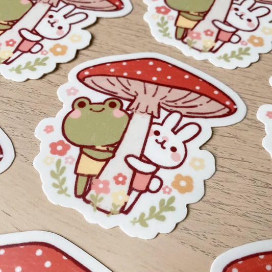 Cherry Rabbit Frog & Rabbit Sticker