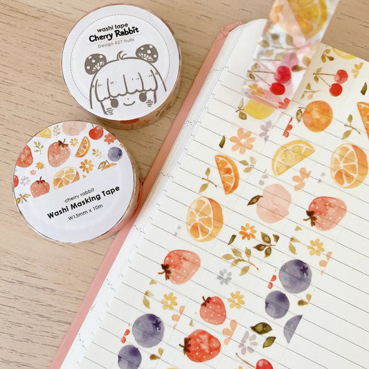Cherry Rabbit Fruits Washi Tape
