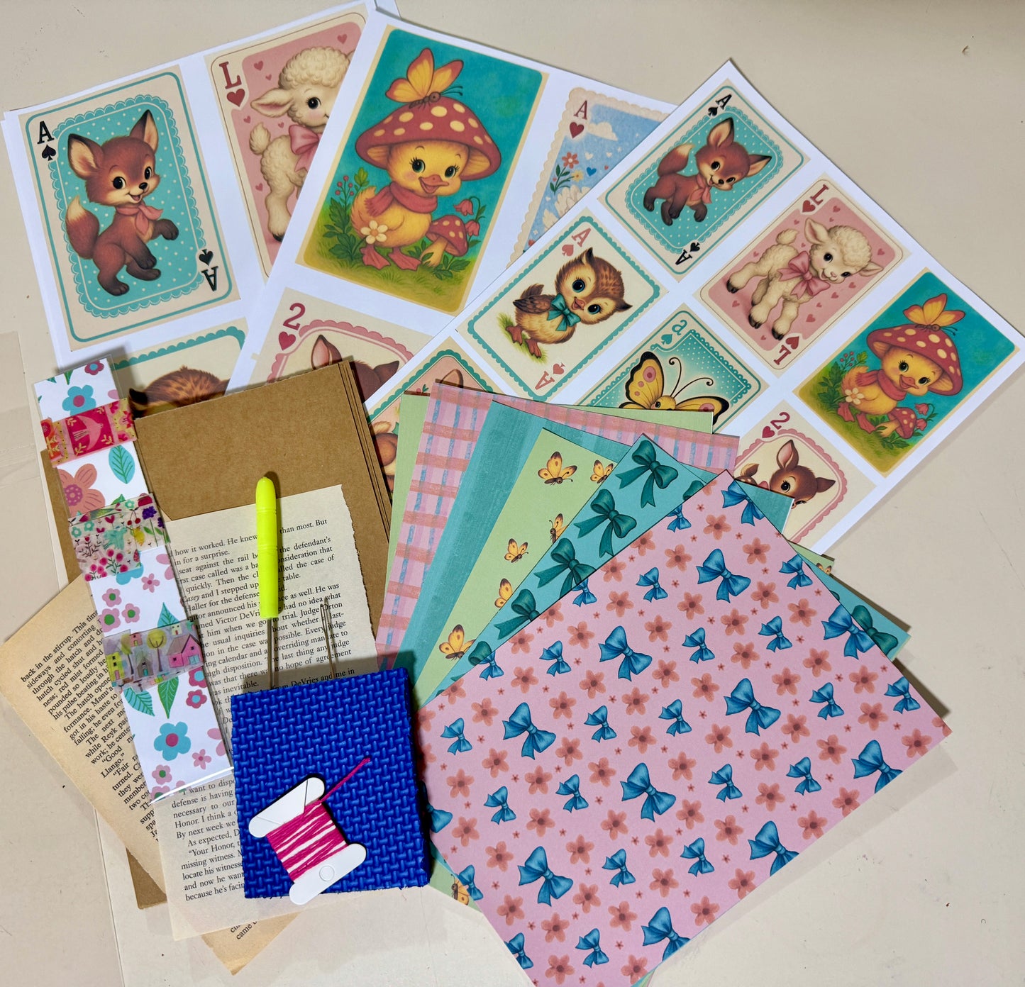 Make Your Own Junk Journal Kit - Vintage Kitsch Animals
