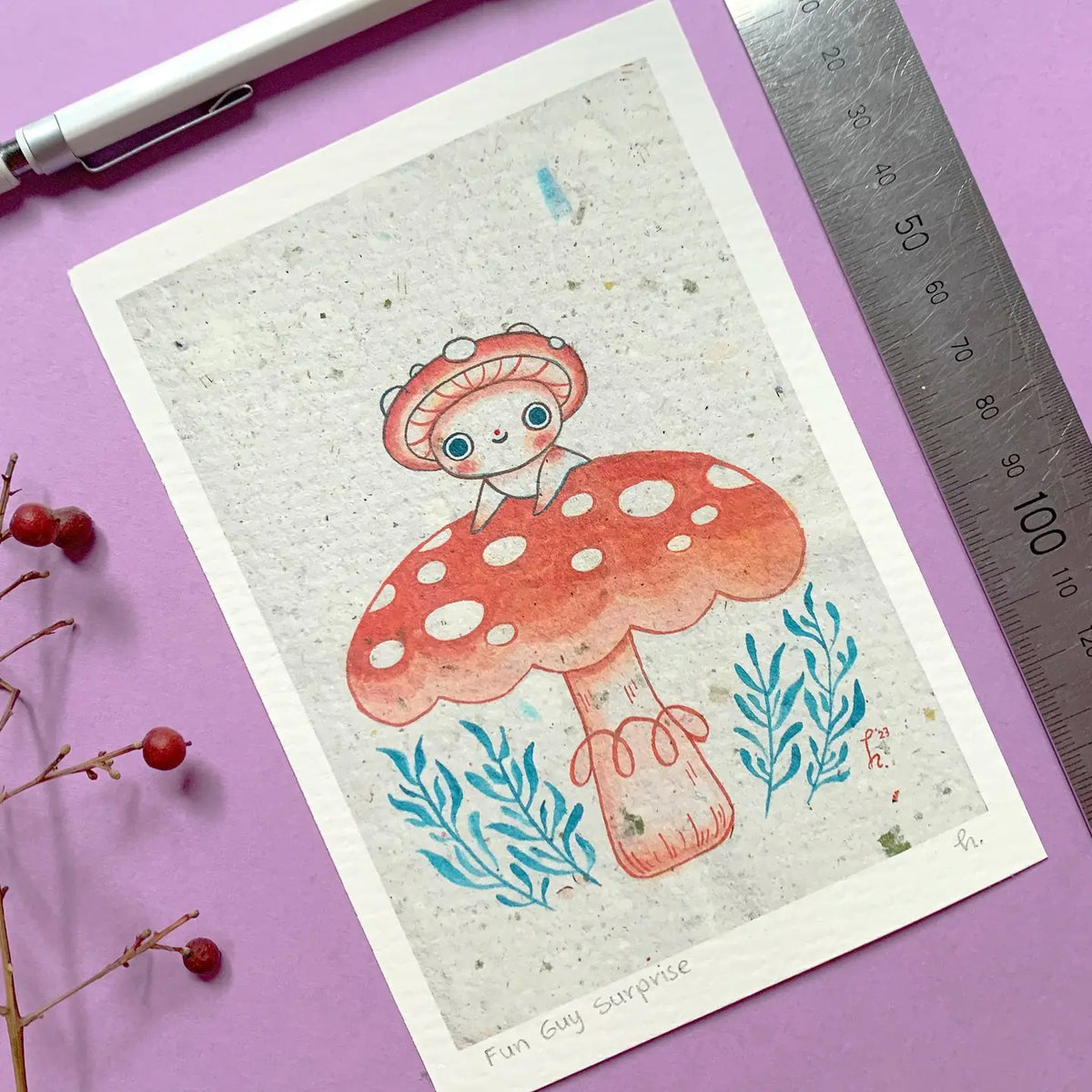 Hannakin Mini Art Print (A6) - Fun Guy Surprise