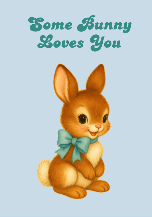 Greeting Card - Vintage Kitsch - Some Bunny Loves You