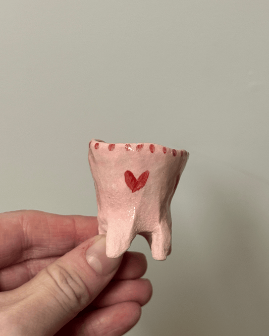 Ceramic Heart Dish with Legs - MIni