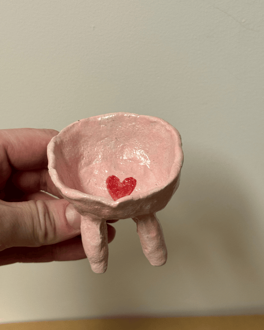 Ceramic Heart Dish with Legs