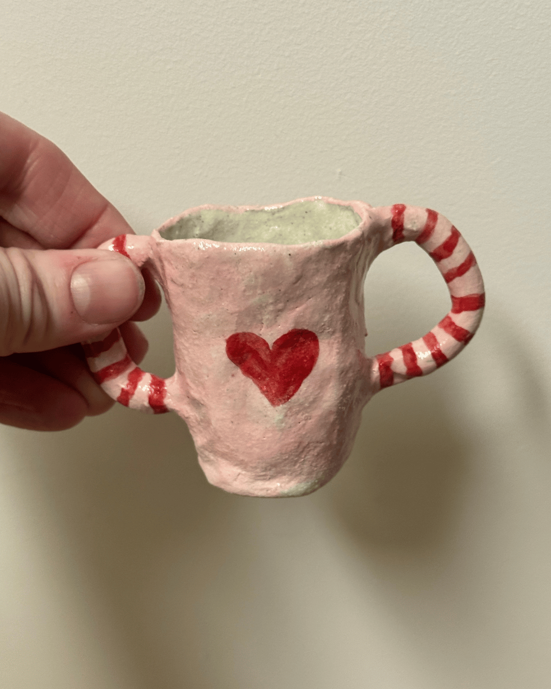 Ceramic Heart Vase with Handles