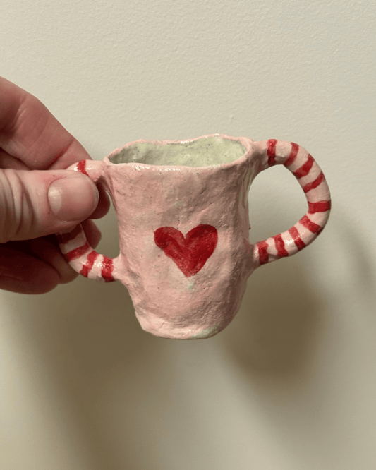 Ceramic Heart Vase with Handles