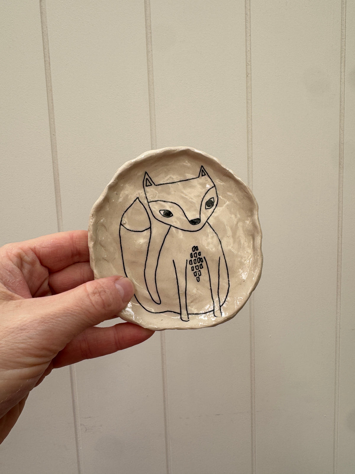 Handbuilt Ceramic Fox Trinket Dish