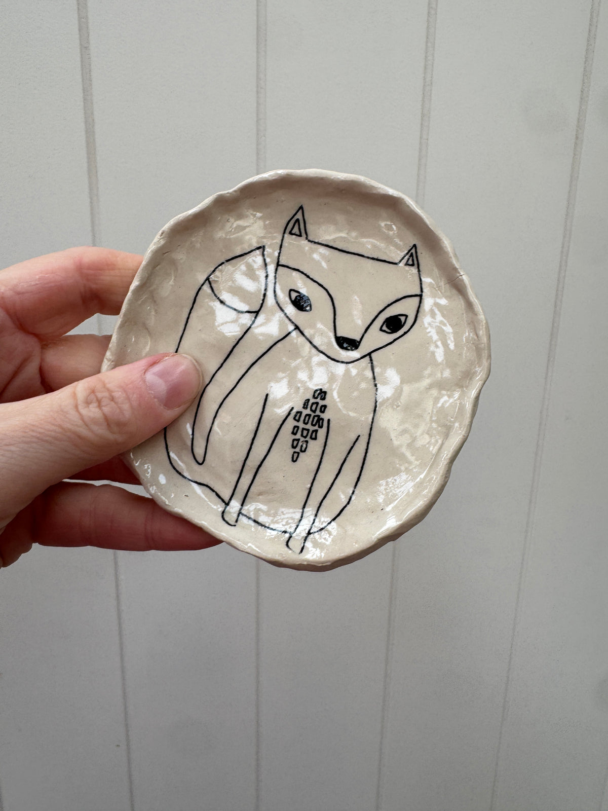 Handbuilt Ceramic Fox Trinket Dish