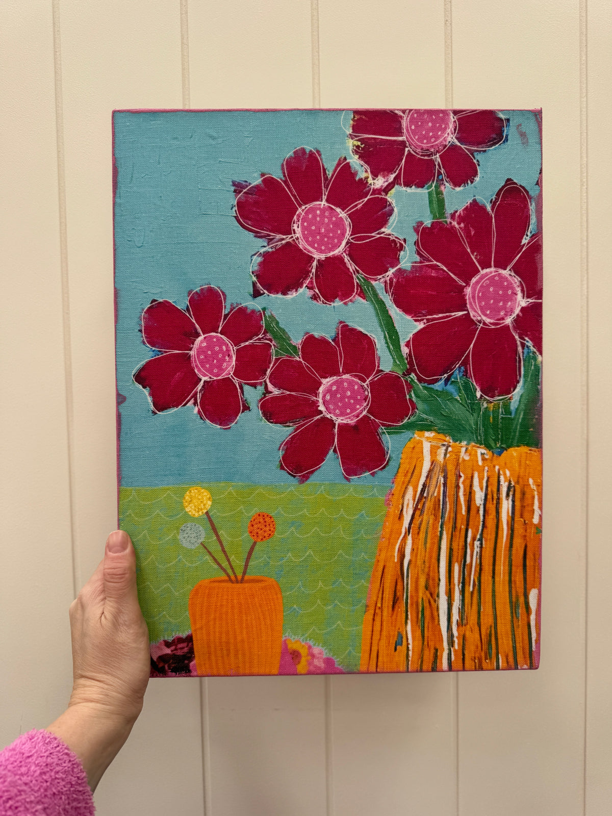 Linen Art Print on Canvas - Floral Folklore #6