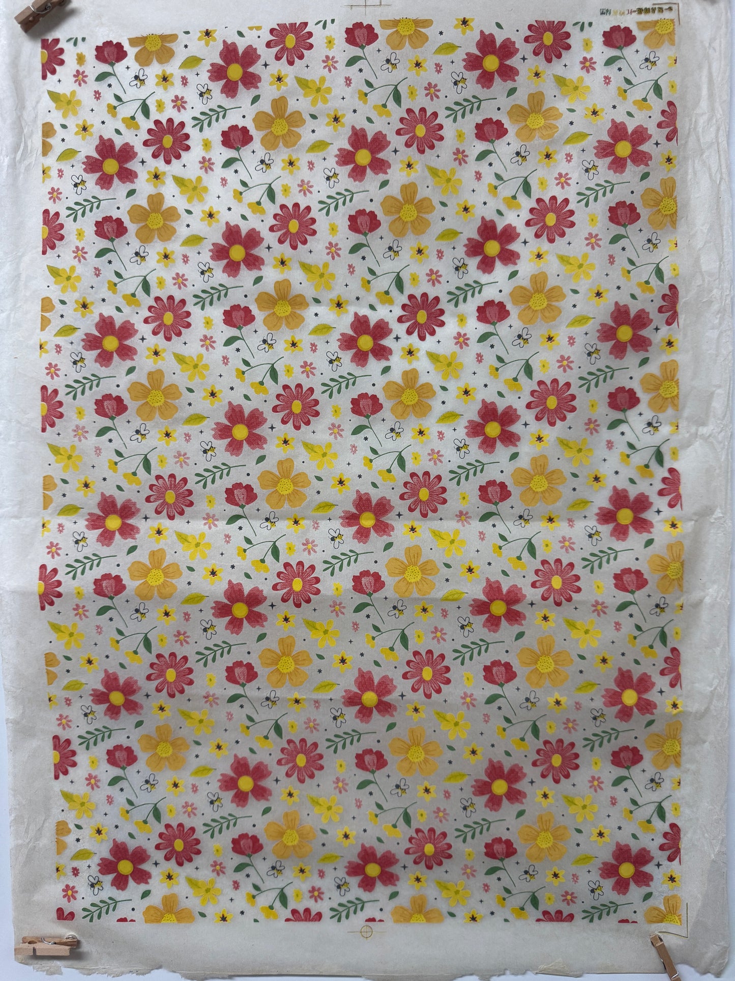 Ceramic Underglaze Transfer Paper - Bee Florals