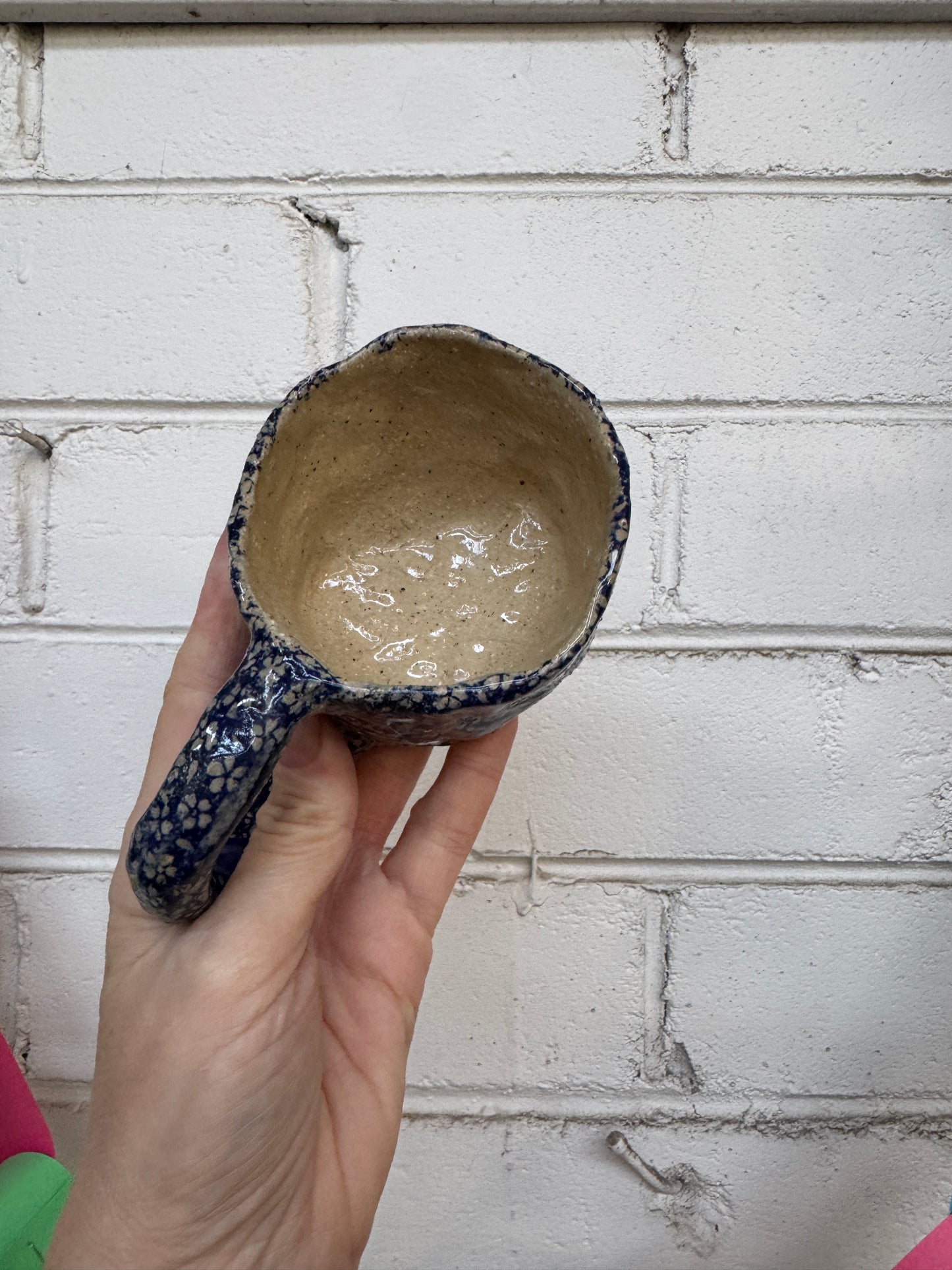 Blue Daisies – One of a Kind Handbuilt Ceramic Mug