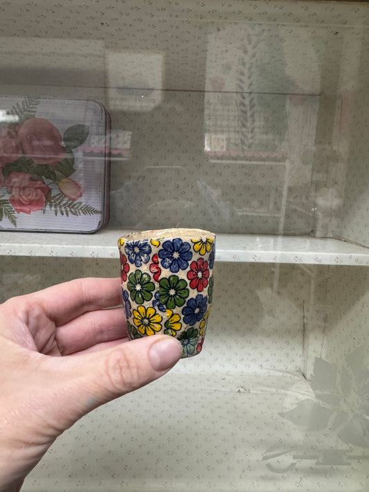 Retro Florals Handbuilt Cermaic Vase