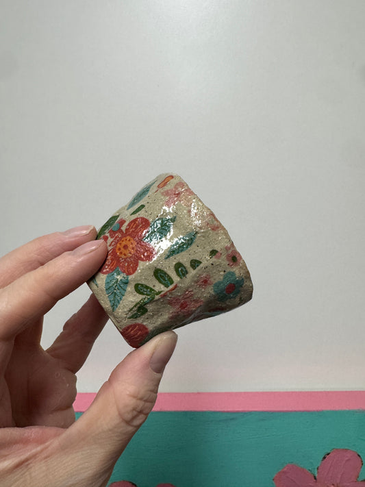 Ceramics - Spring Florals Handbuilt Vessel