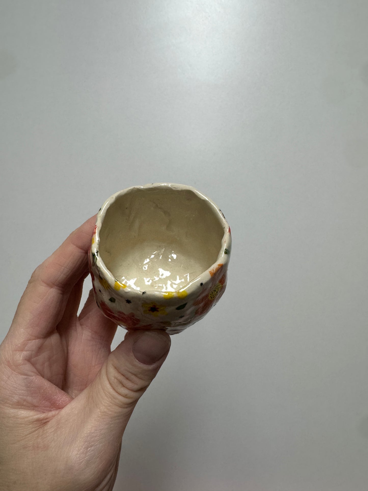 Ceramics - Bee Floral Design Handbuilt Vessel #3